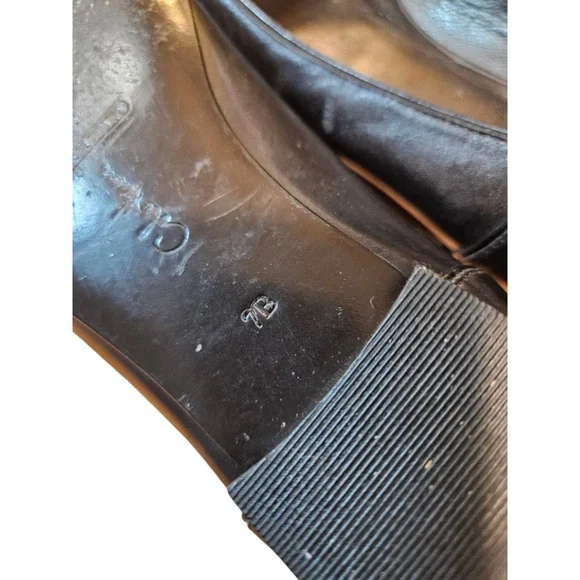 Cole Haan Black Leather Flats with Silver Buckle Size 7.5 - Picture 15 of 16
